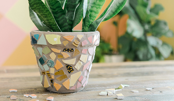 Recycled Ceramic Mosaic Pot