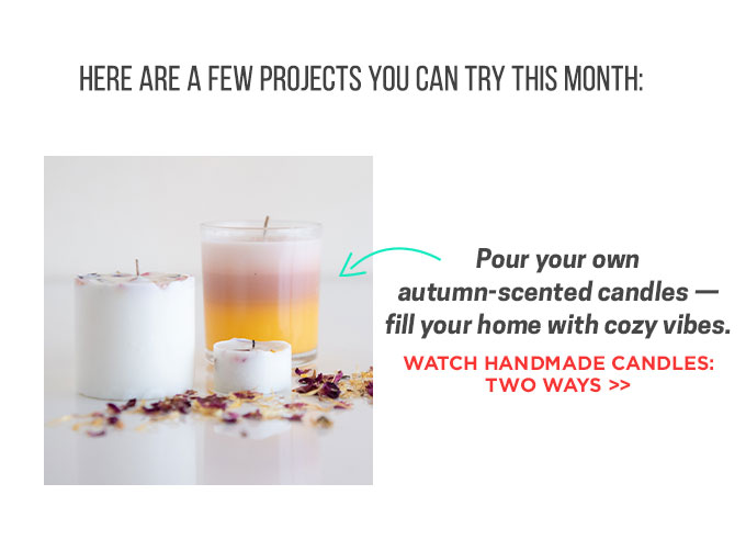 Pour your own autumn-scented candles – fill your home with cozy vibes.