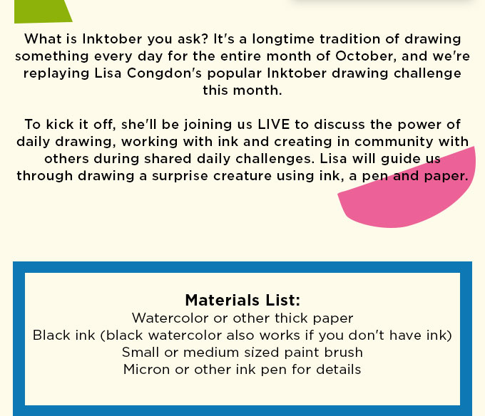 Inktober Kickoff with Lisa Congdon