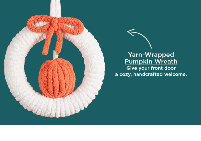 Yarn-Wrapped Pumpkin Wreath