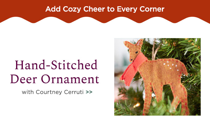 Hand-Stitched Deer Ornament