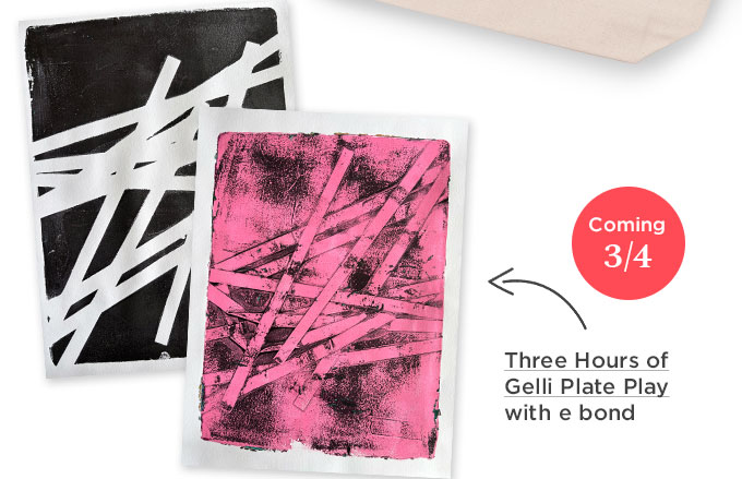 March 4- Three Hours of Gelli Plate Play with e bond