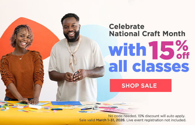 15% off all Creativebug classes