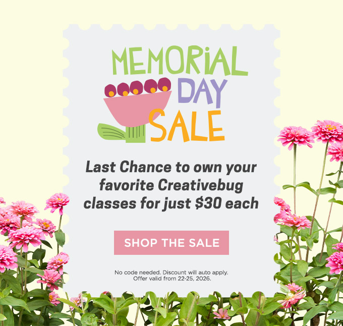Memorial Day Sale: 10 of our most popular classes for just $30 each
