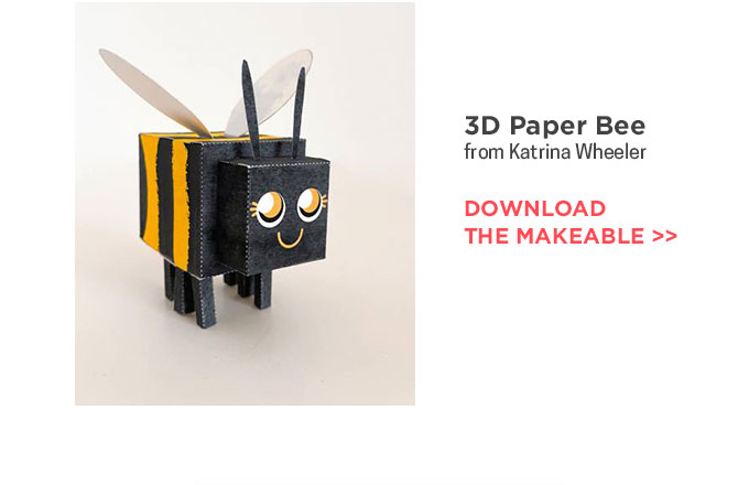 3D Paper Bee From Katrina Wheeler