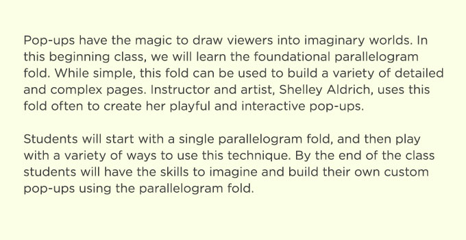 Creativebug Live: Pop-Up Magic with Shelley Aldrich