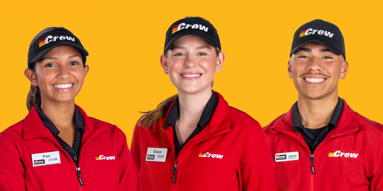 Three Smiling Crew Team Members