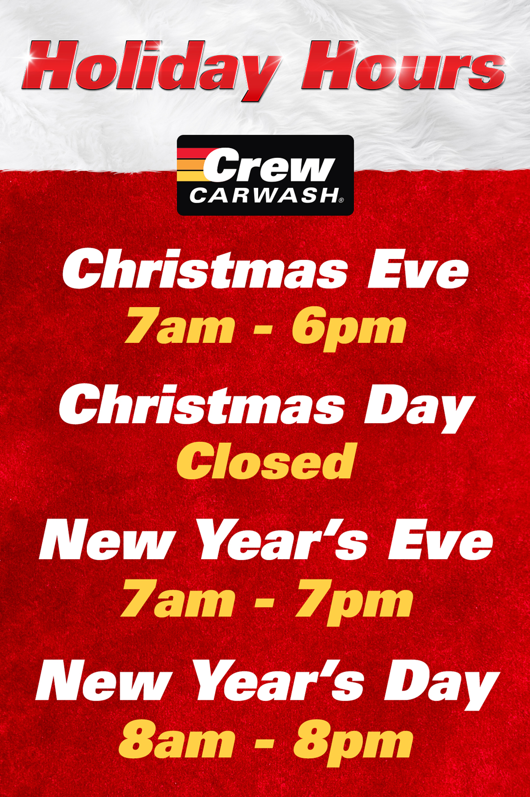 Holiday Hours