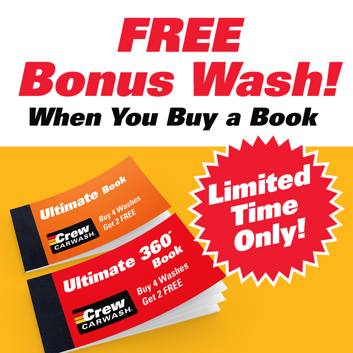 free bonus wash when you buy a book