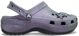 Classic Platform Iridescent Glitter Embellished Clog