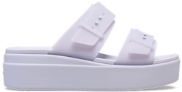 Brooklyn Buckle Frosted Low Wedge - Purple Moon
