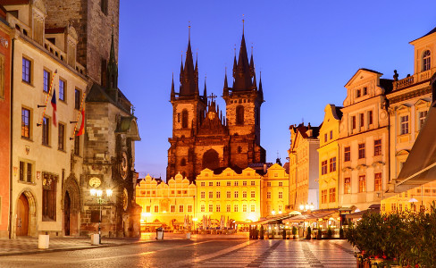 Old Town Square Twilight Prague