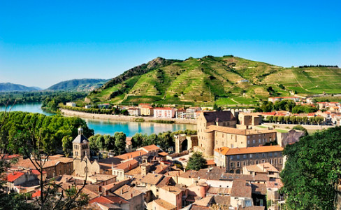 Rhone Vineyards Town Tournon sur Rhone