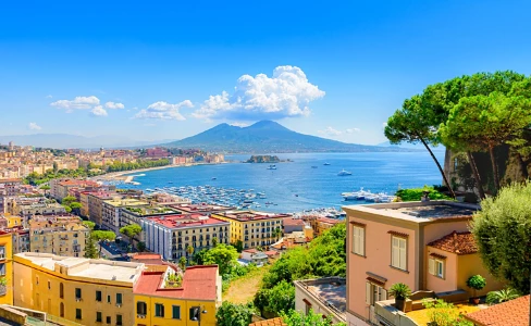 Cityscape Posillipo Hill Mount Vesuvius Naples