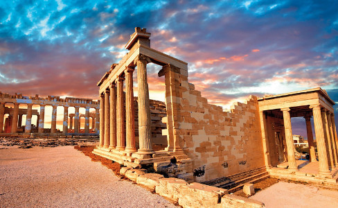 Erechtheum Temple Dusk Athens
