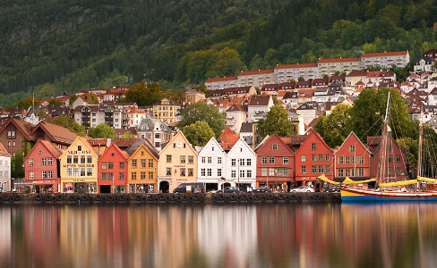 Harbor Buildings Bryggen Bergen