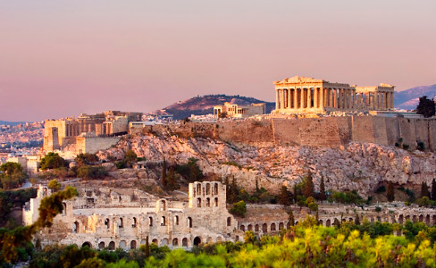 Parthenon Acropolis Hillside Athens