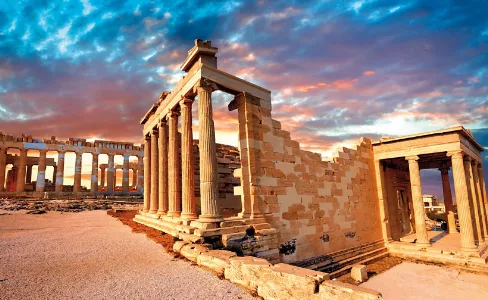 Erechtheum Temple Dusk Athens