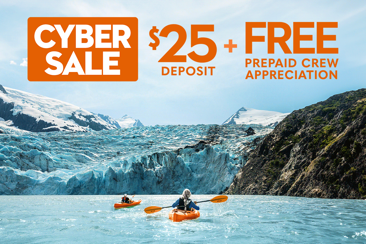 Cyber Sale: $25 deposit plus free prepaid crew appreciation