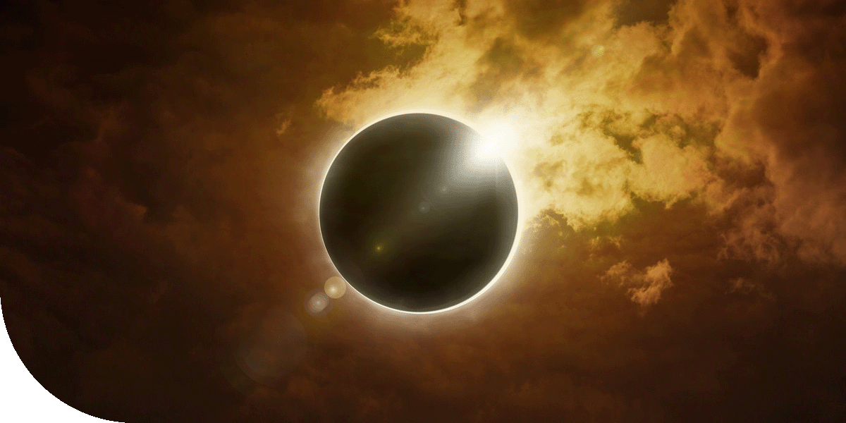 A golden total solar eclipse.