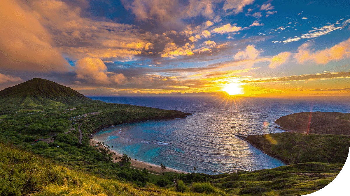 A cove in O'ahu, Hawaii.