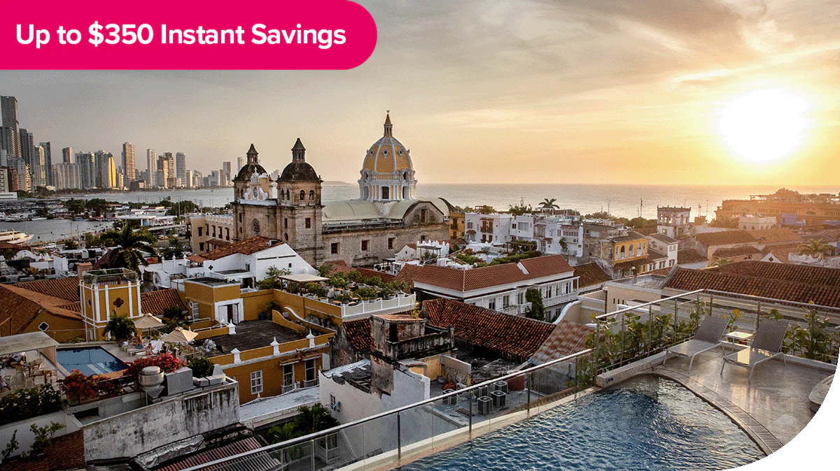 Up to $350 instant savings. Cartagena, Colombia at Sunset.