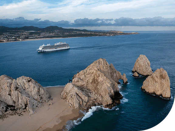 Arial view of Princess cruise ship. Cabo San Lucas, Mexico.