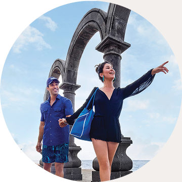 Travelers enjoy a shore excursion