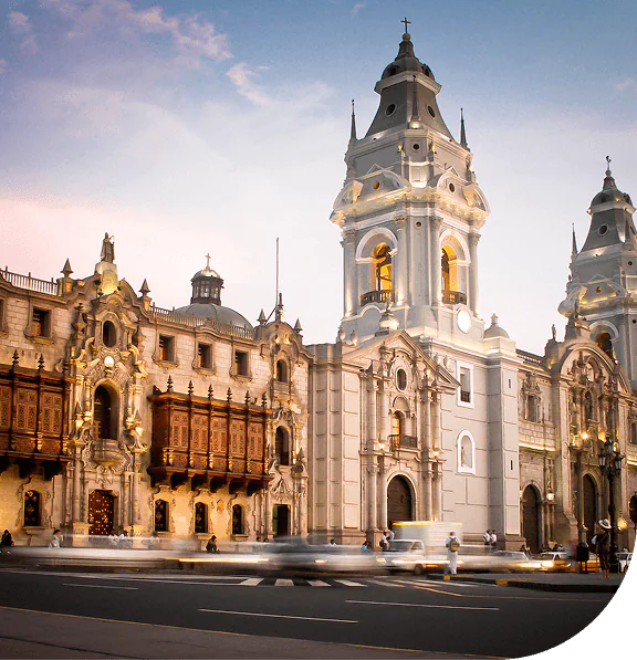Ornate architecture of Lima, Peru.