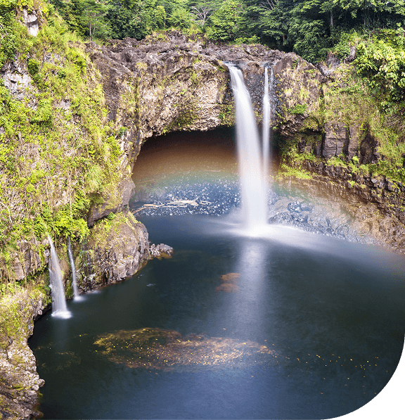 Beautiful waterfalls in Hawaii.