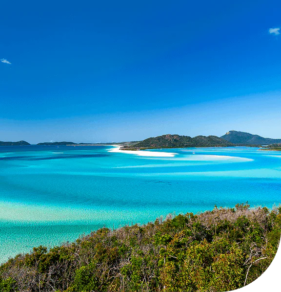 Clear blue waters of Airlie Beach, Australia.