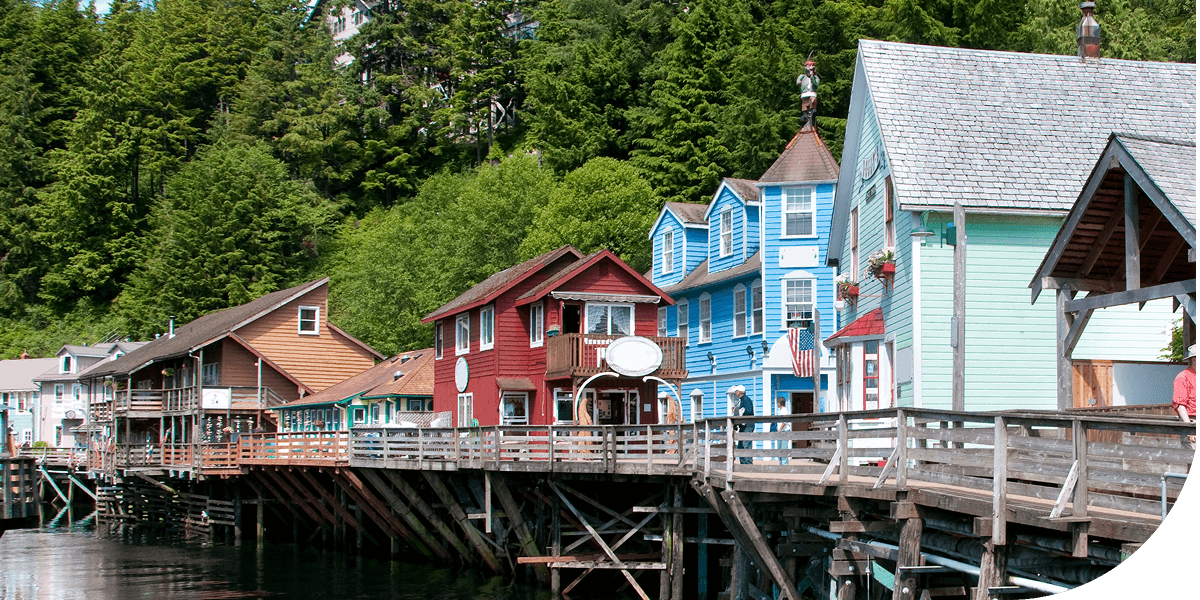 Water front village, Ketchikan, Alaska.