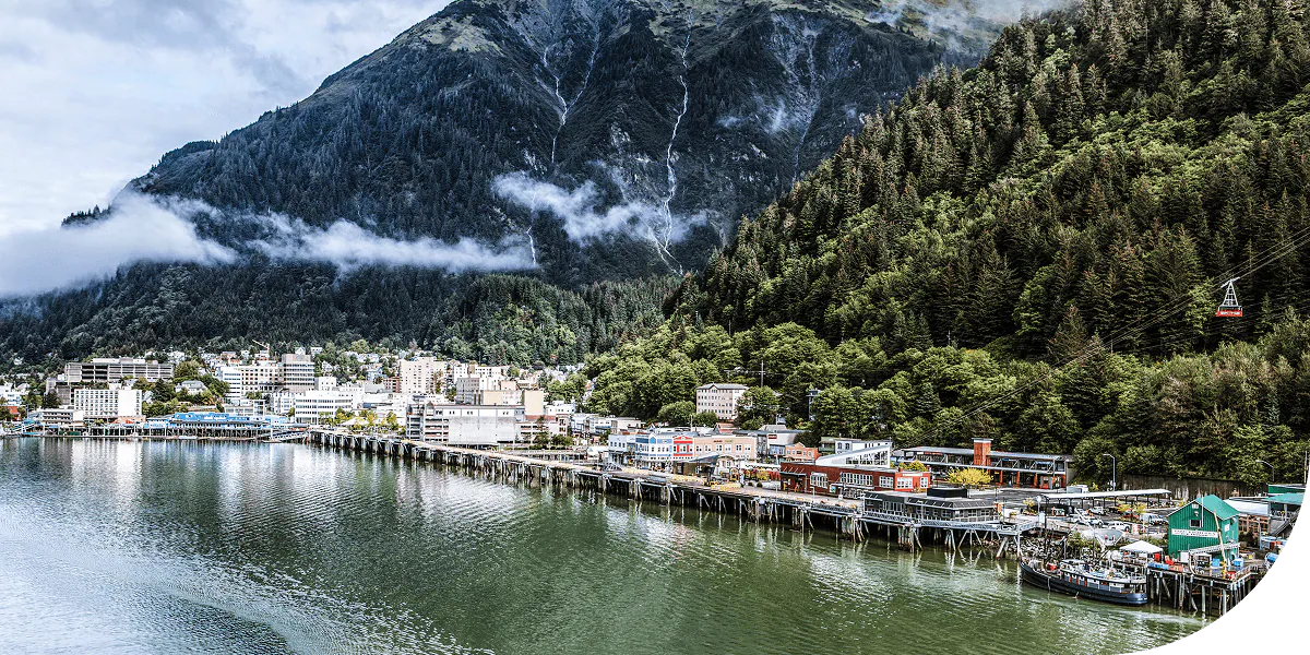 View of town Juneau, Alaska.