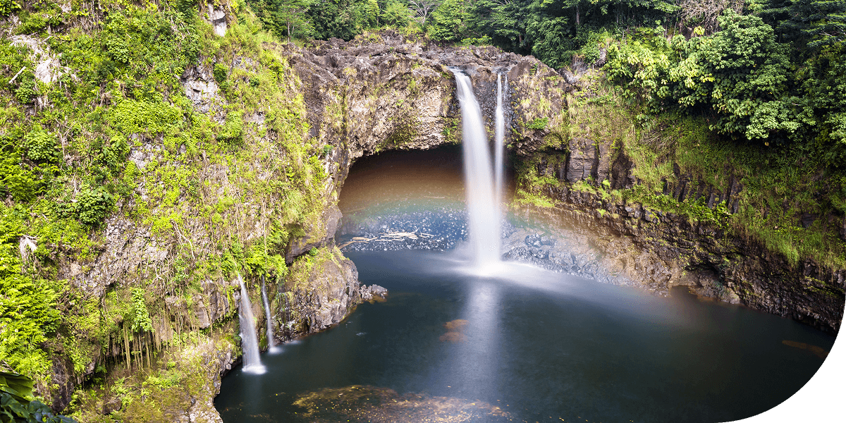 Waterfall of Hilo, Hawaii.