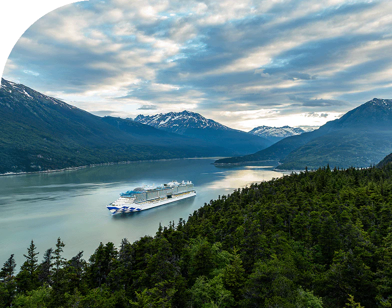 A Princess ship sails in Inside Passage, Alaska.