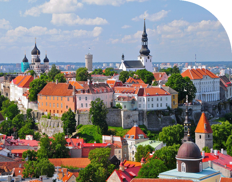 Classic European architecture in Tallinn, Estonia.