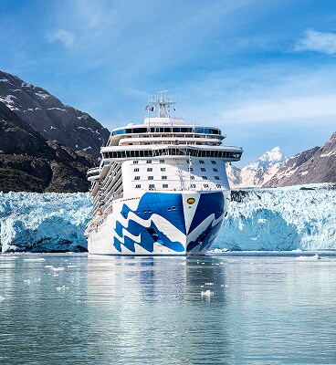 A Princess ship sails in Glacier Bay National Park, Alaska.