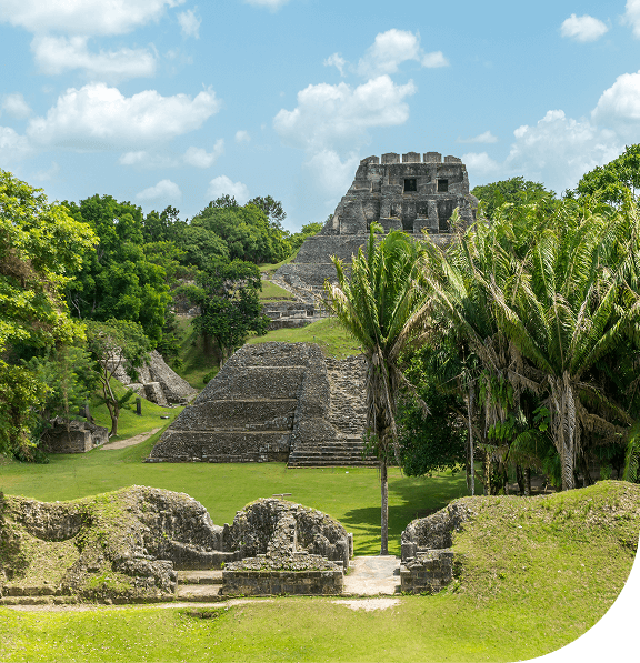 Maya ruins near Belize City, Belize.