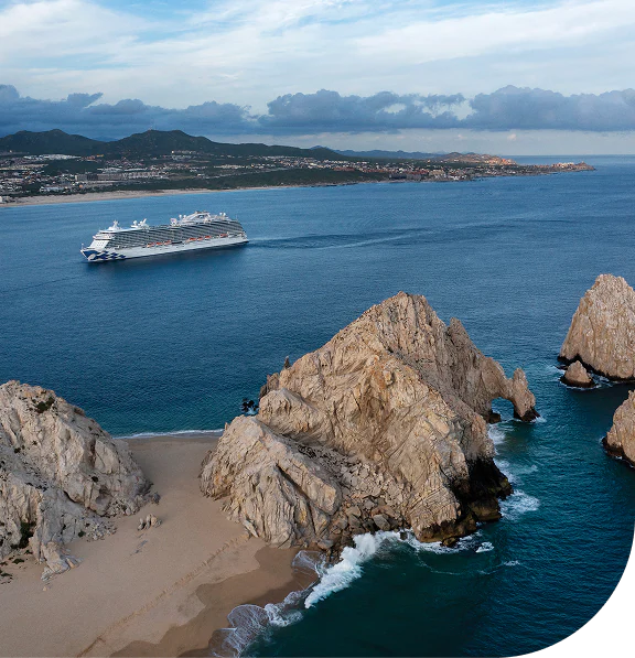 Princess Ship sailing through Cabo San Lucas, Mexico.