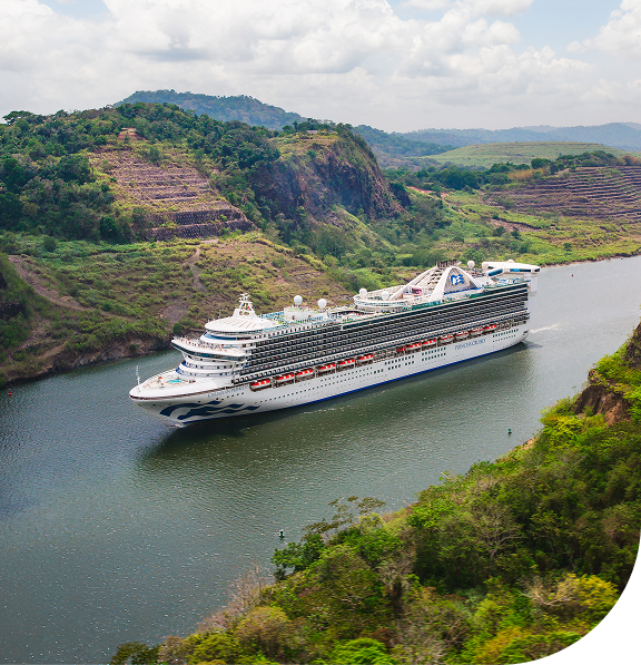 Princess Ship cruising through Gatun Lake, Panama.