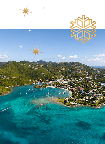 Overhead view of the shores of St. John, Caribbean