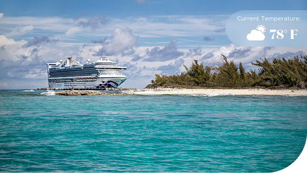 Princess cruise ship off the coast of Grand Turk