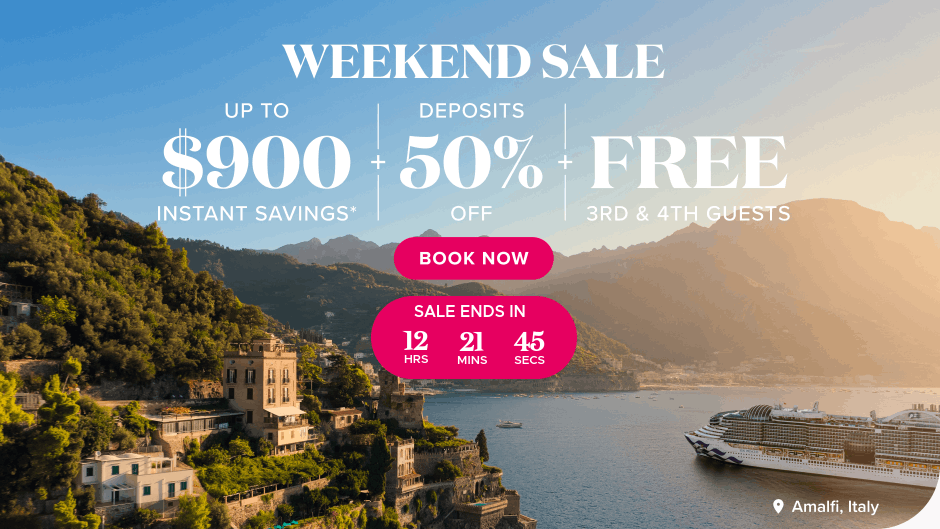 Weekend Sale. Up to $900 Instant Savings* + Deposits 50% off  + FREE 3rd & 4th Guests.