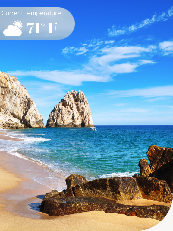 Beach and blue waters of Cabo San Lucas