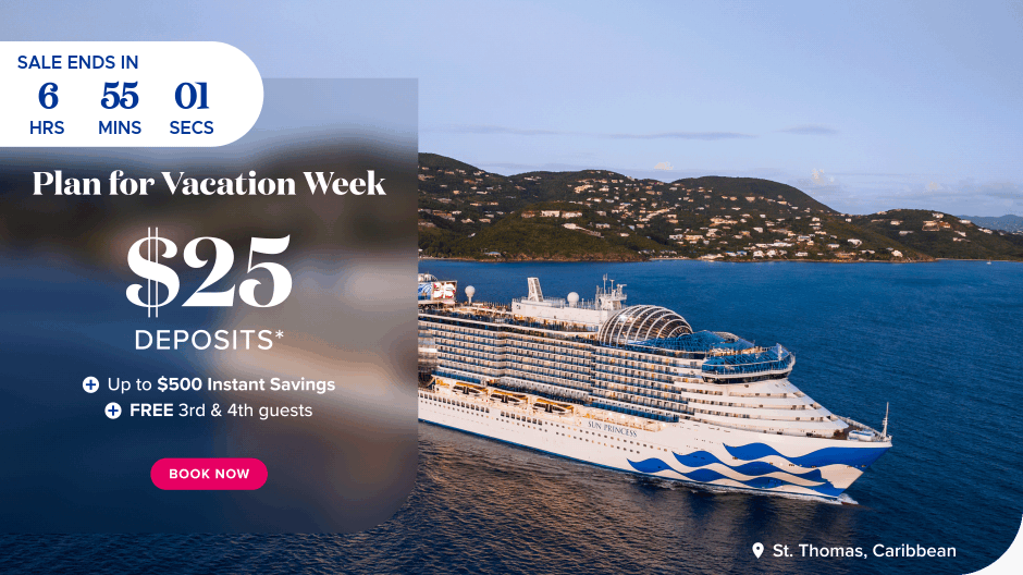 Plan for Vacation Week. $25 deposits + Up to $500 instant savings + FREE 3rd & 4th guests. Book Now.