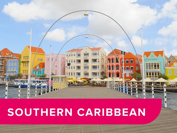 Southern Caribbean. Colorful ocean front buildings in Willemstad, Curaçao