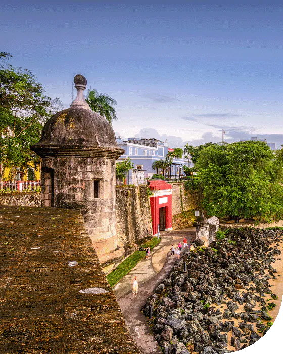 Cliffside architecture in San Juan, Puerto Rico