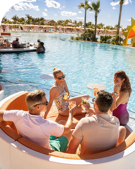 A group of friends enjoying Celebration Key, Grand Bahama