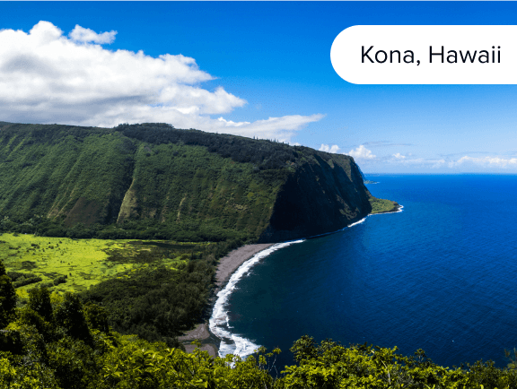 Tropical coast of Kona, Hawaii