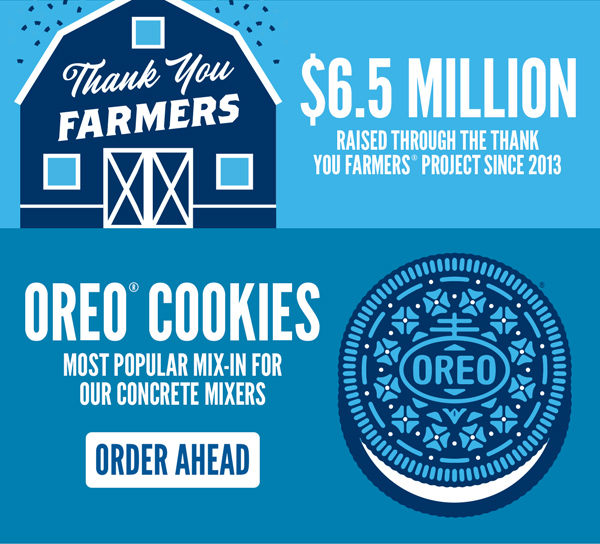 Oreo cookies are the most popular mix-in for our concrete mixers, order yours ahead!